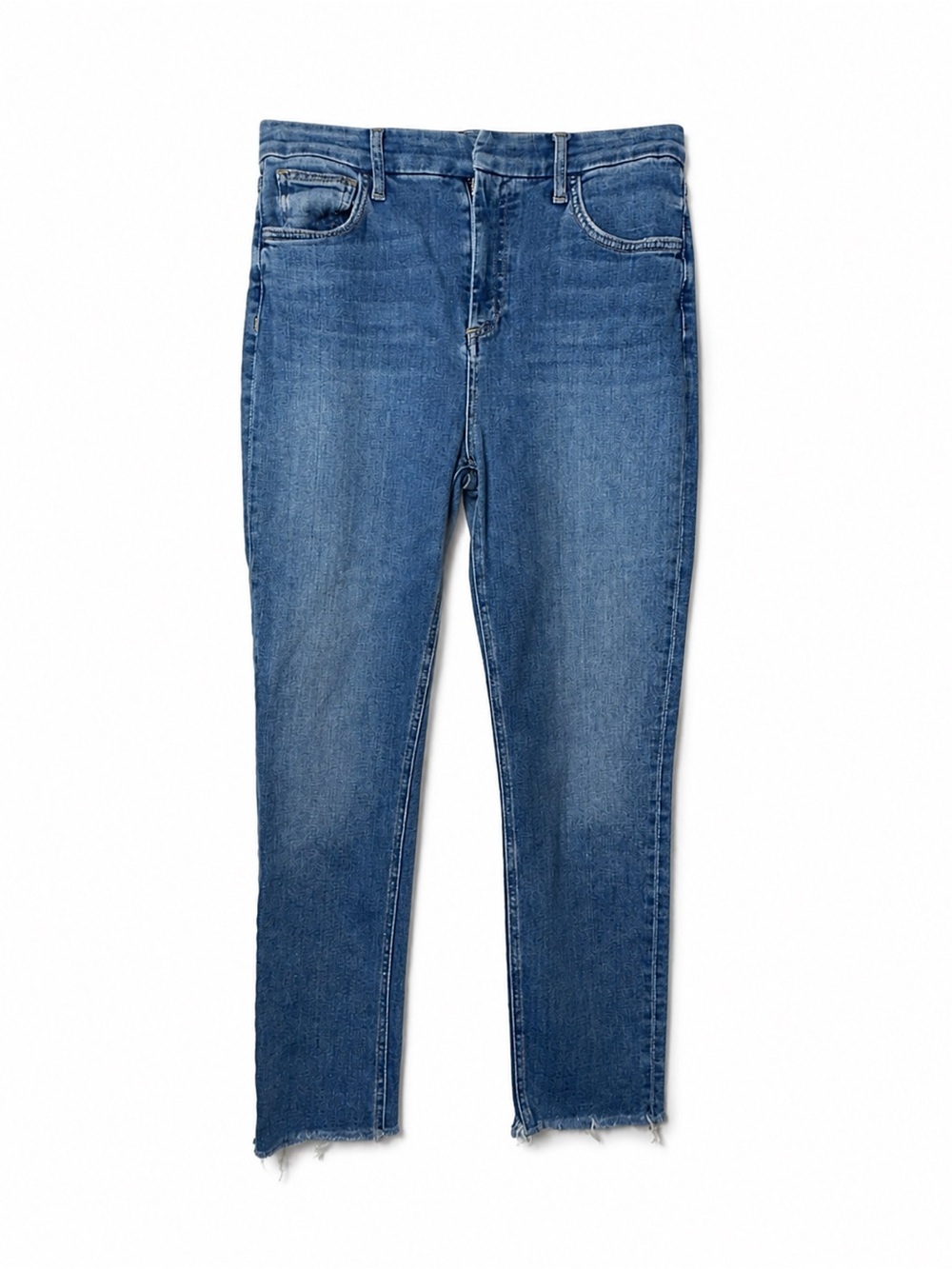Frank & Eileen Derry Jeans 28 Blue Italian Dream Denim Raw Hem Slim Straight Leg